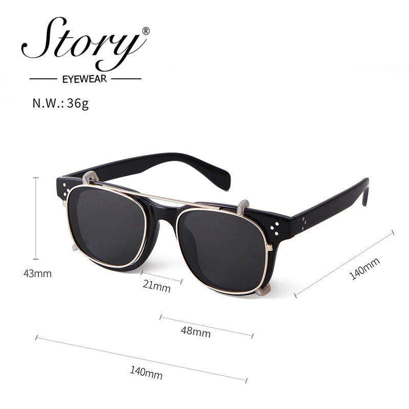 Story Vintage Steampunk Clip On Sunglasses