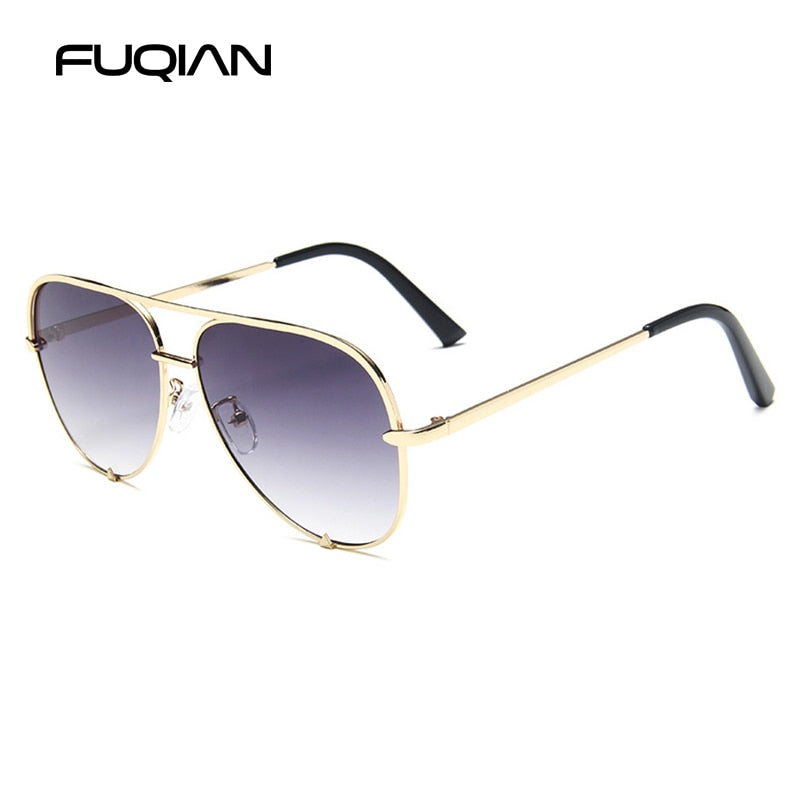 FUQIAN Classic Metal Aviation Sunglasses