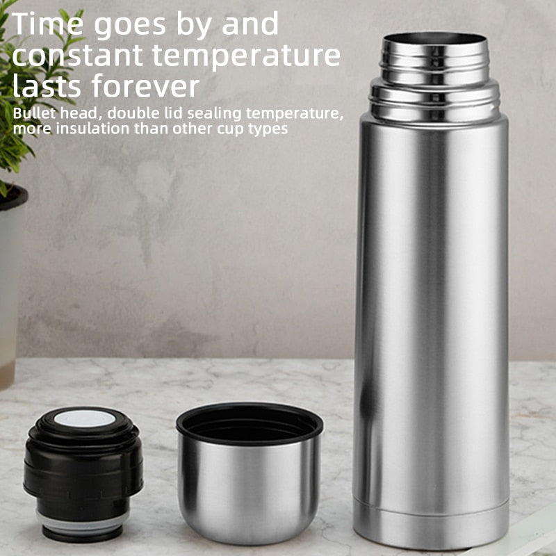 Double-Layer Stainless Steel Bullet Shape Thermos Water Bottle