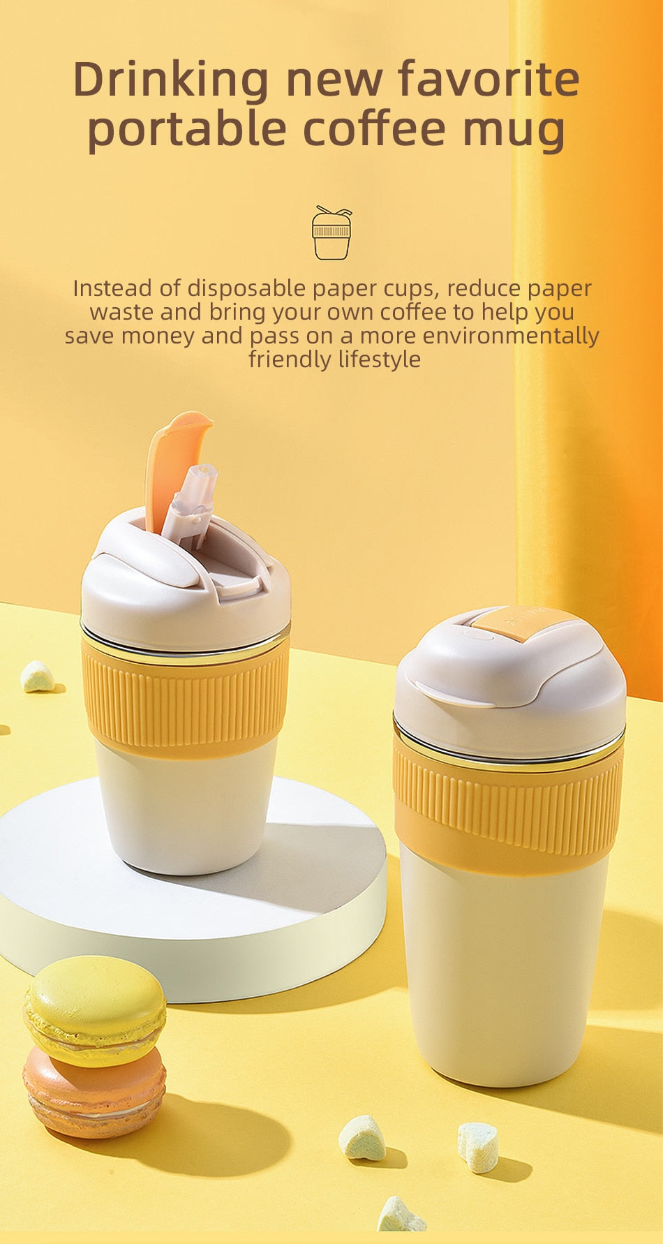 480m Thermal Mug with Straw