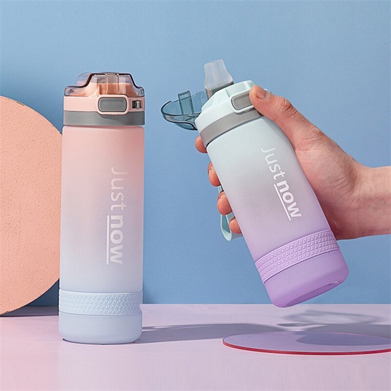 500ml/600ml JUST NOW Water Bottles With Straw