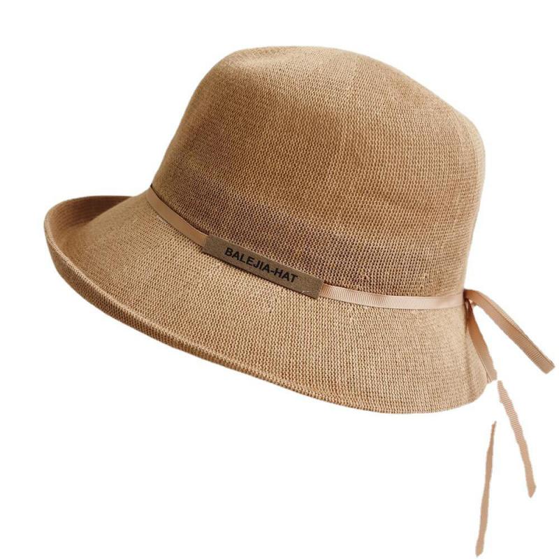 Faux Straw Braid Summer Beach Hat With Roll Brim