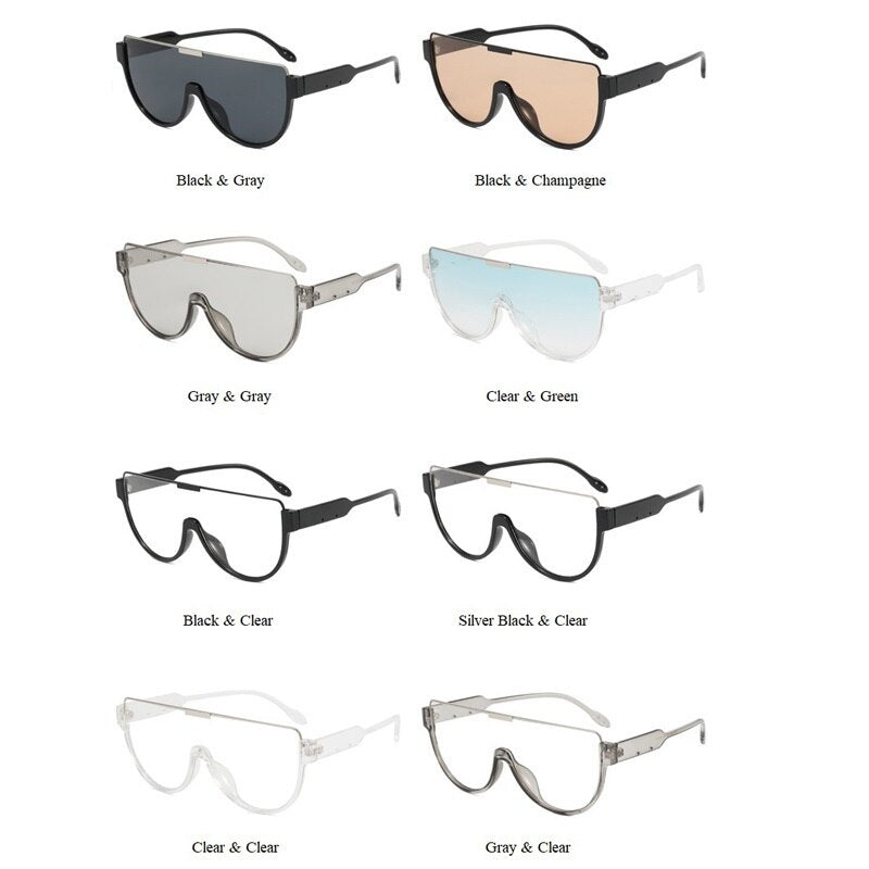 SALUTAMI Vintage Half Frame One Piece Sunglasses