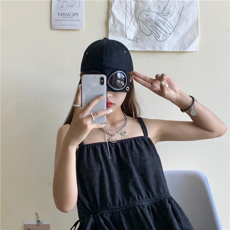 Aviator Summer Baseball Cap With Sunglasses