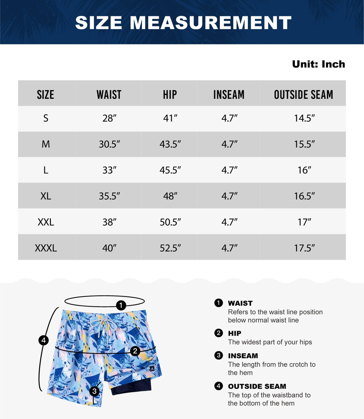 SURFCUZ Mens Swimming Trunks with Compression Liner