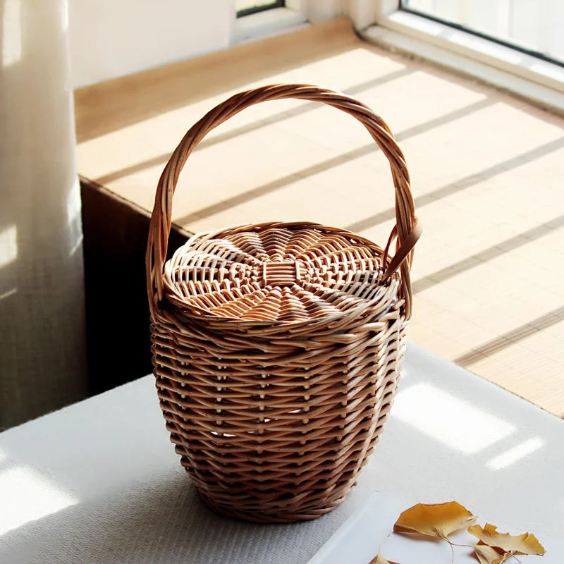 Women Straw Basket Beach Handbag