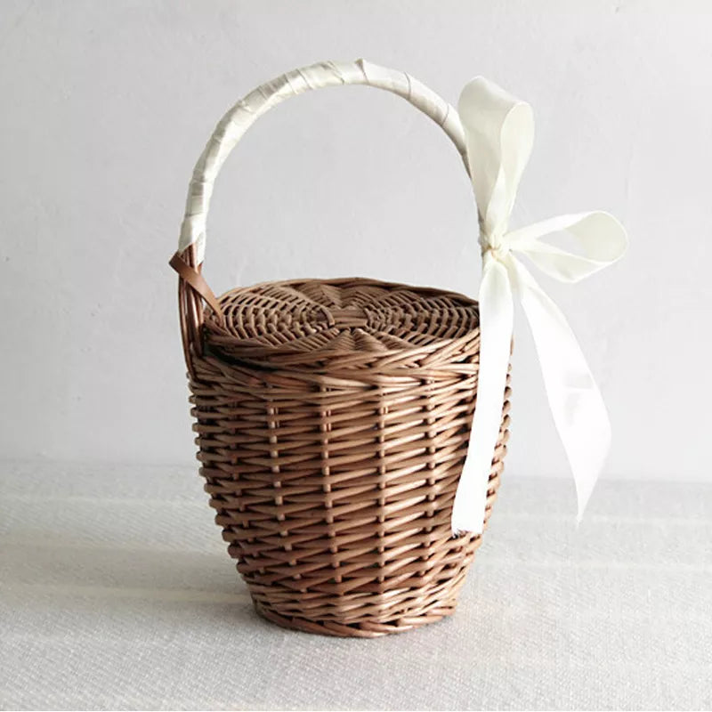 Women Straw Basket Beach Handbag