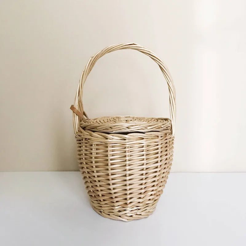 Women Straw Basket Beach Handbag