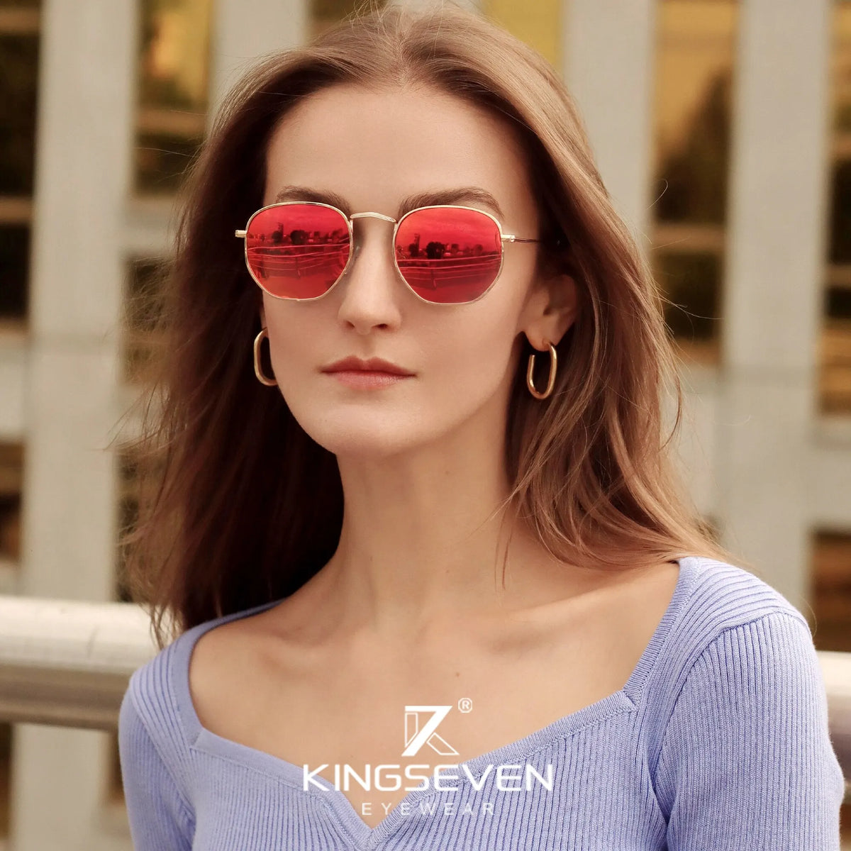 KINGSEVEN Men's Classic Reflective Sunglasses