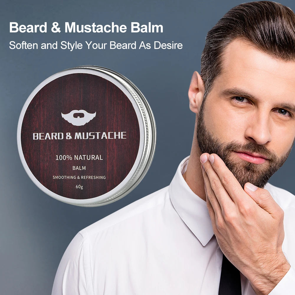 Hailicare 4pcs/Set Beard Growth Kit For Men