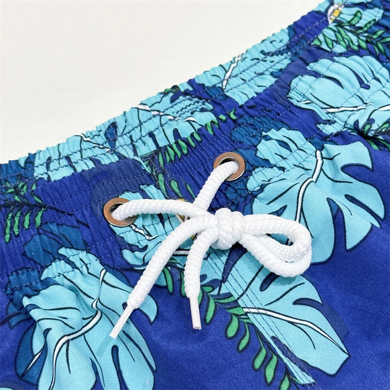 "Floral Leaves" Swim Trunks