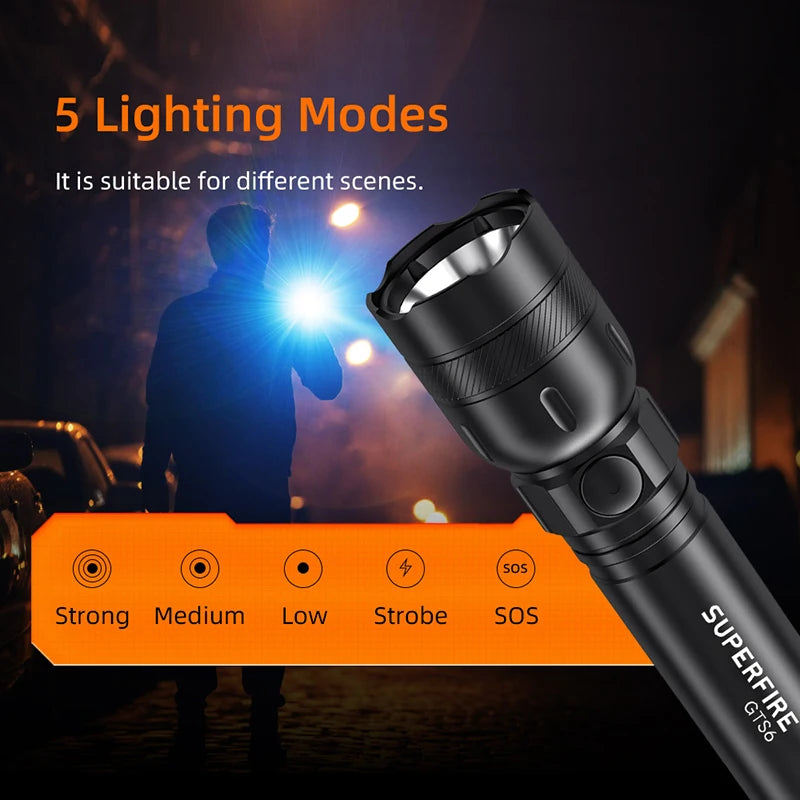 SUPERFIRE GTS6 Mini High Power EDC LED Flashlight