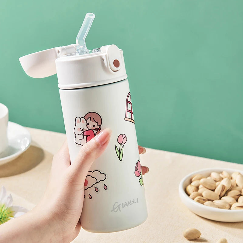 GIANXI Stainless Steel Bouncing Straw Thermos Cups