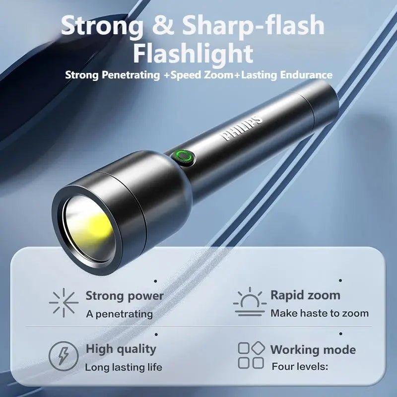 Philips LED Flashlight w USB Charger