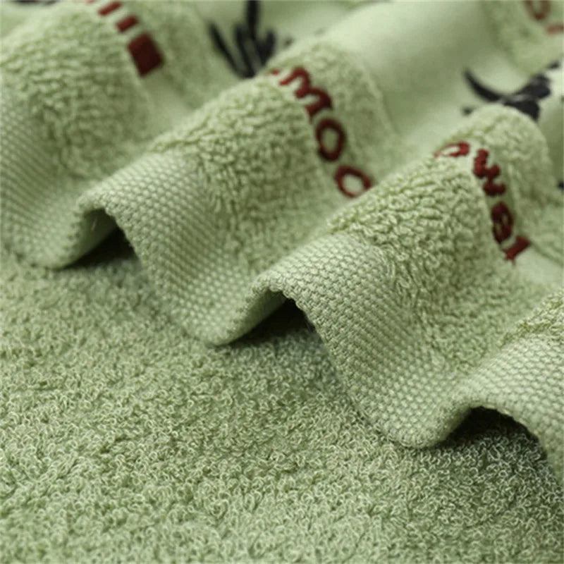 Thick Bamboo Green Bath Beach Towel Set