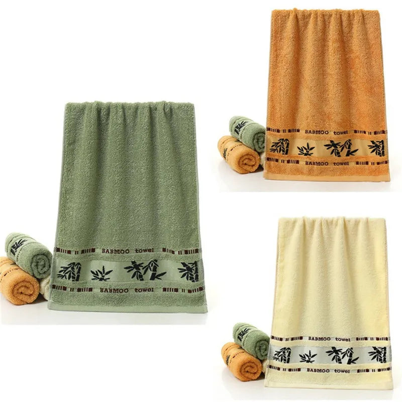 Thick Bamboo Green Bath Beach Towel Set