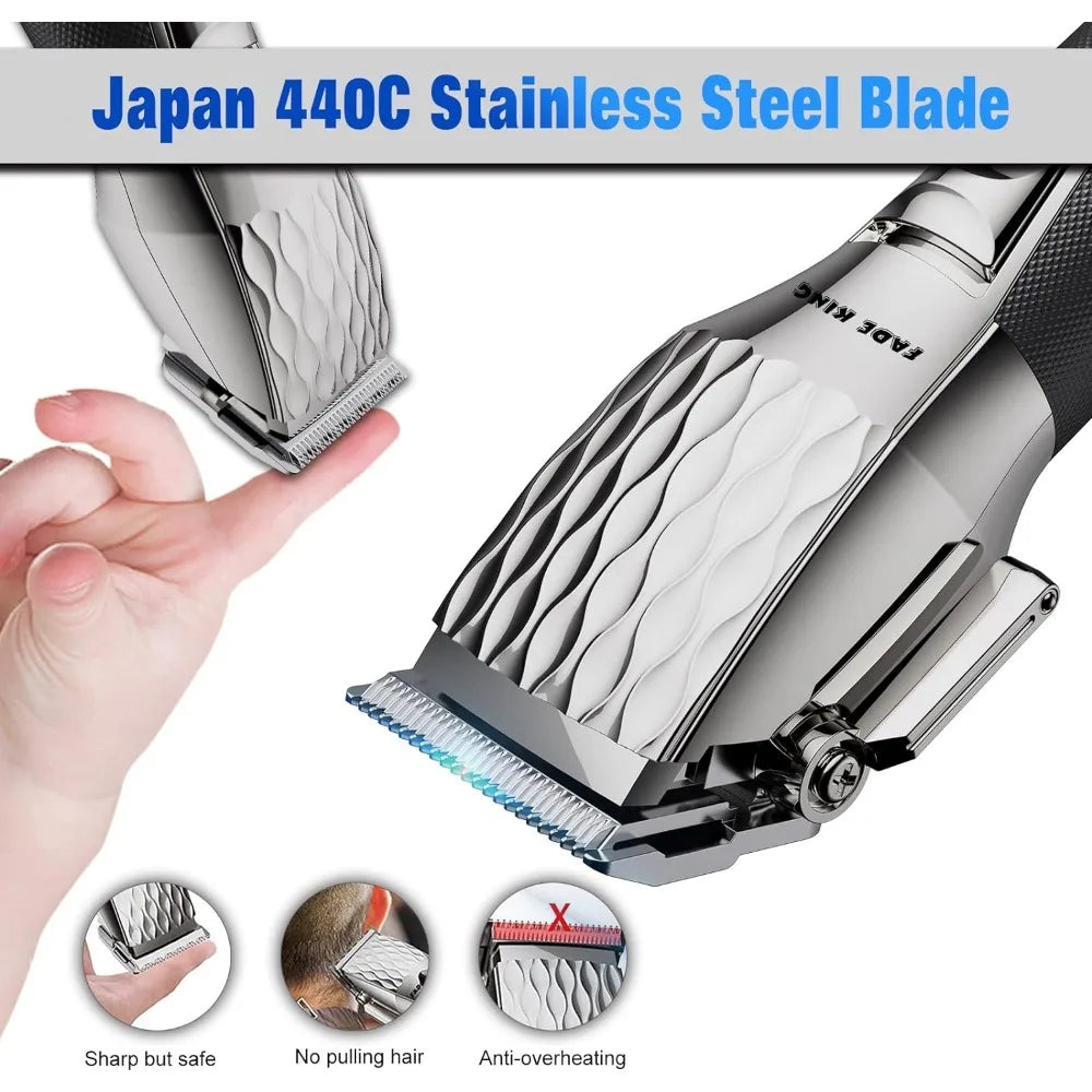 FADEKING Professional Cordless LCD Display Hair Clippers and Trimmer Set