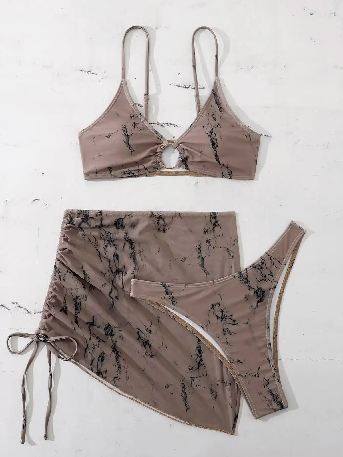 Push Up Thong Bikini with Skirt Sets