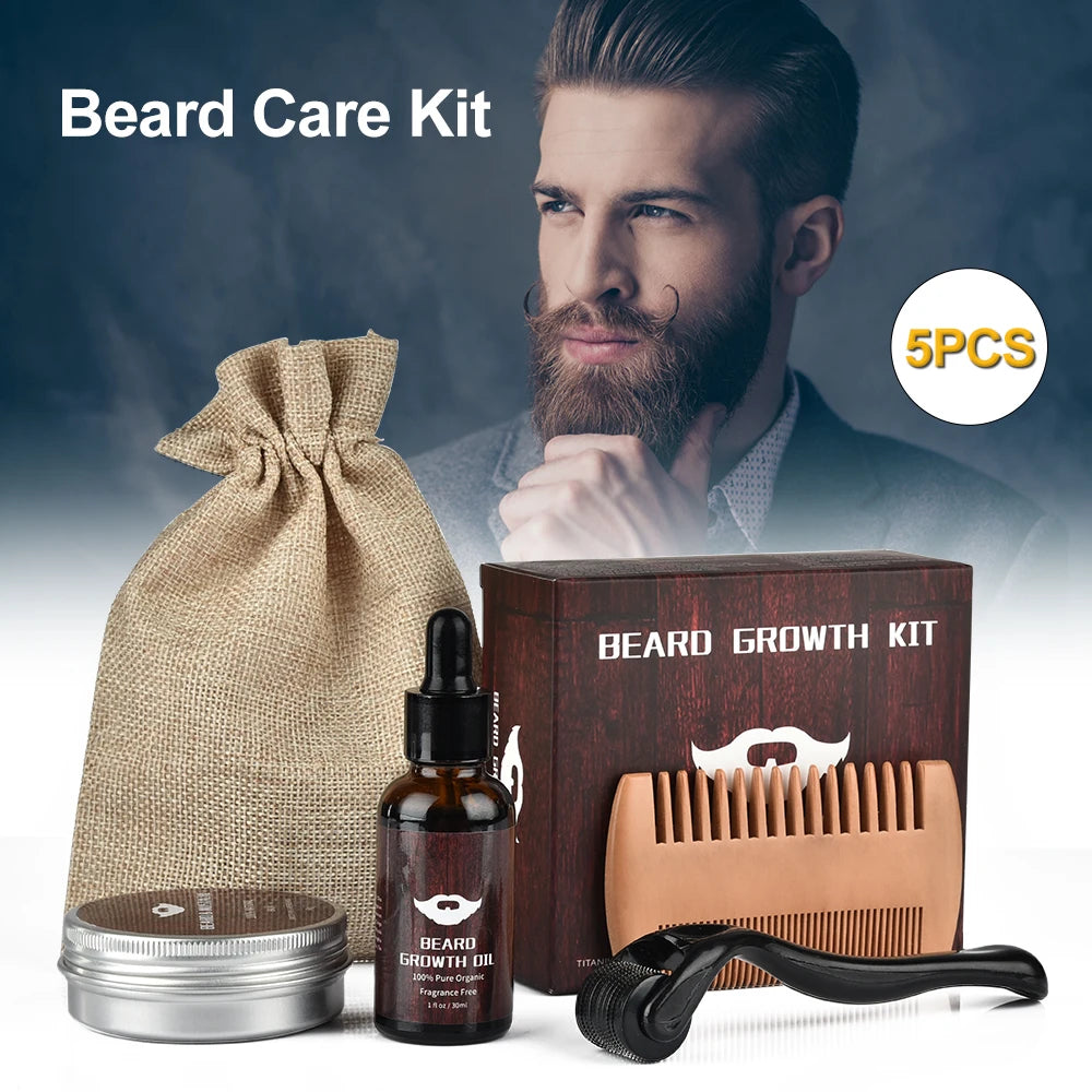 Hailicare 4pcs/Set Beard Growth Kit For Men