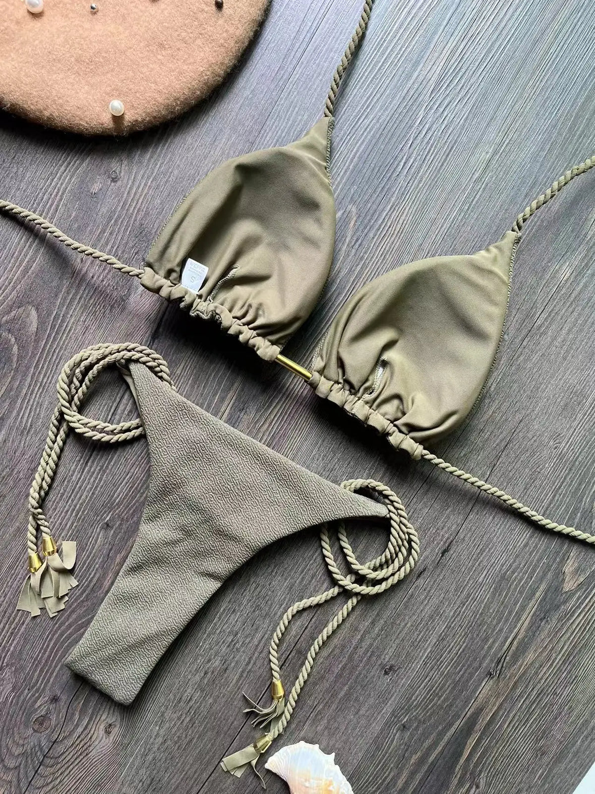 RUOTONSEPT Braided Rope Bandage Bikini Set