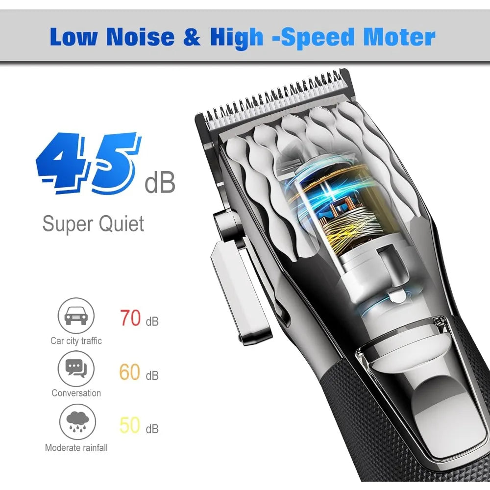 FADEKING Professional Cordless LCD Display Hair Clippers and Trimmer Set