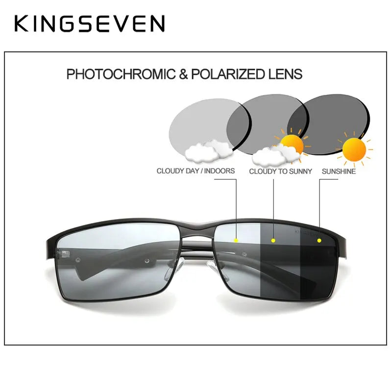 Men Polarized Photochromic Square Sunglasses