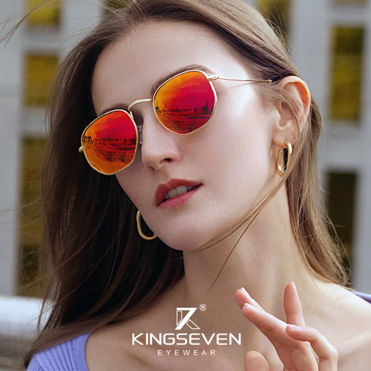 KINGSEVEN Men's Classic Reflective Sunglasses
