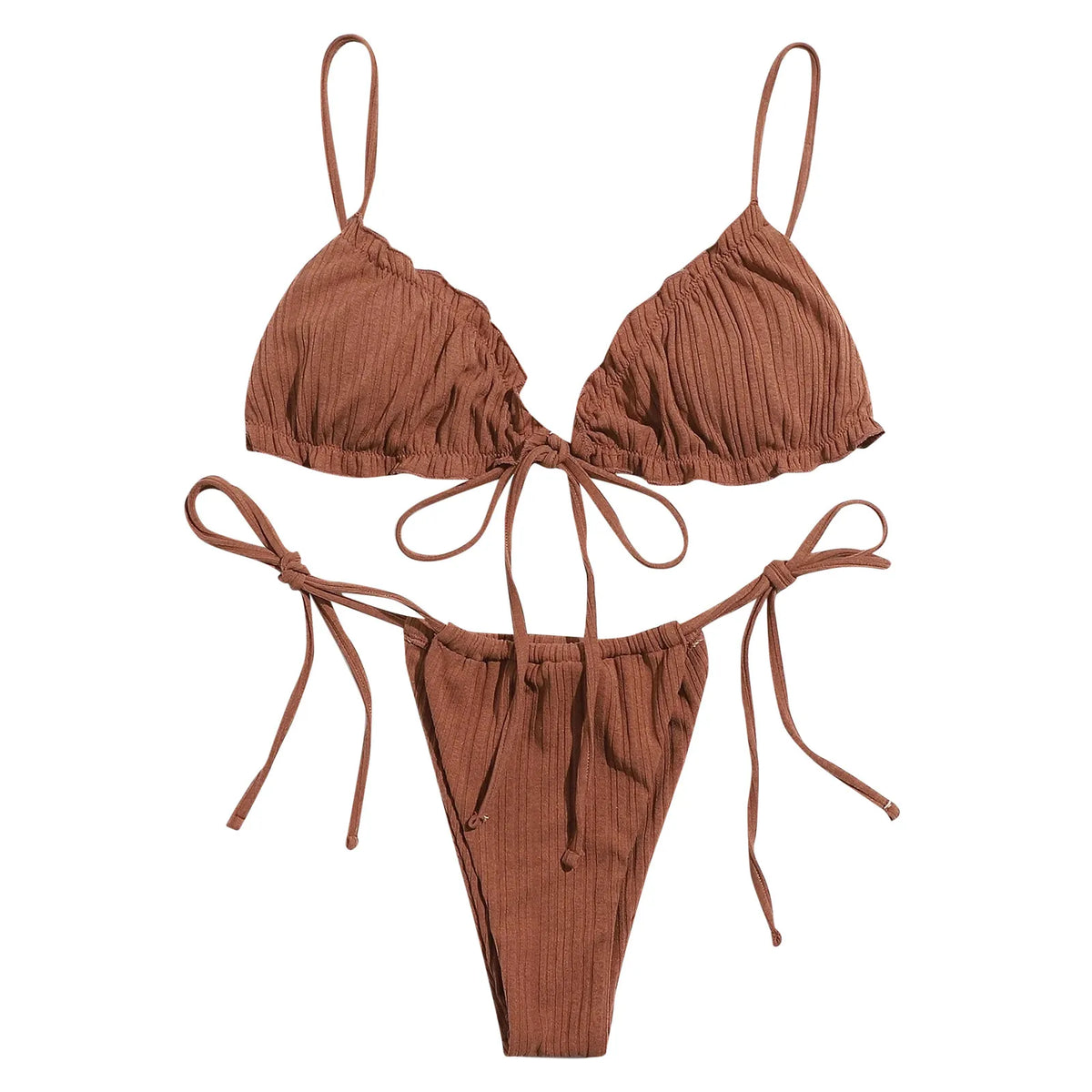 Solid Color Bandage Stretch Bikini Sets