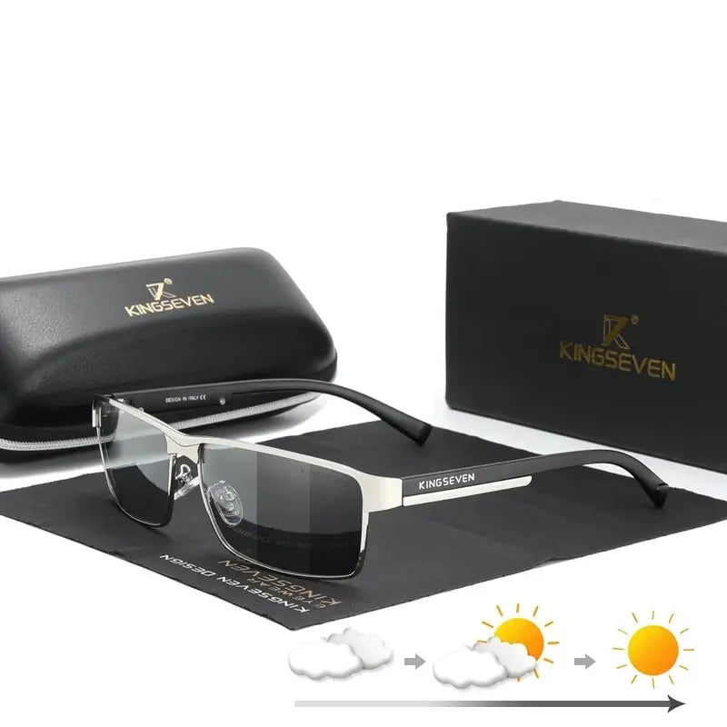 Men Polarized Photochromic Square Sunglasses