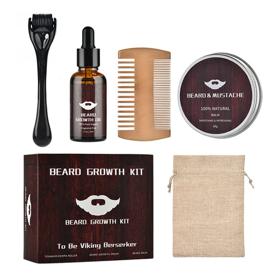 Hailicare 4pcs/Set Beard Growth Kit For Men