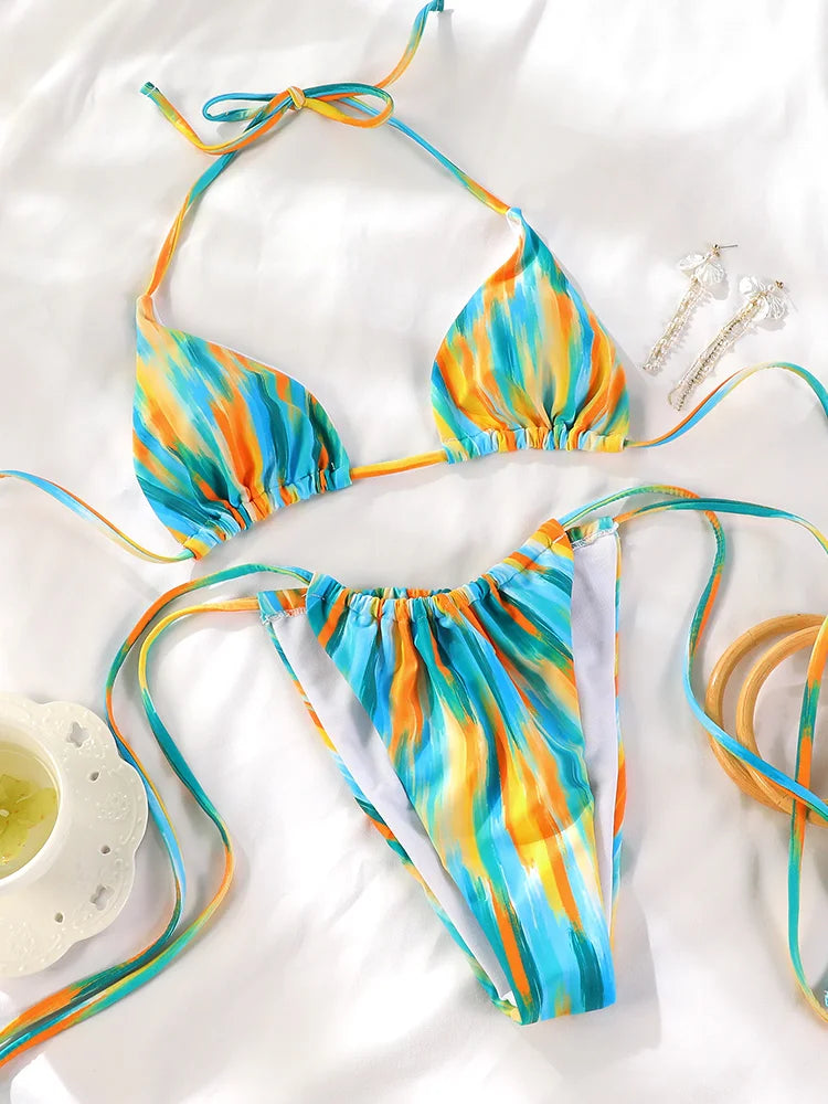 Rainbow Triangle Bikini Set