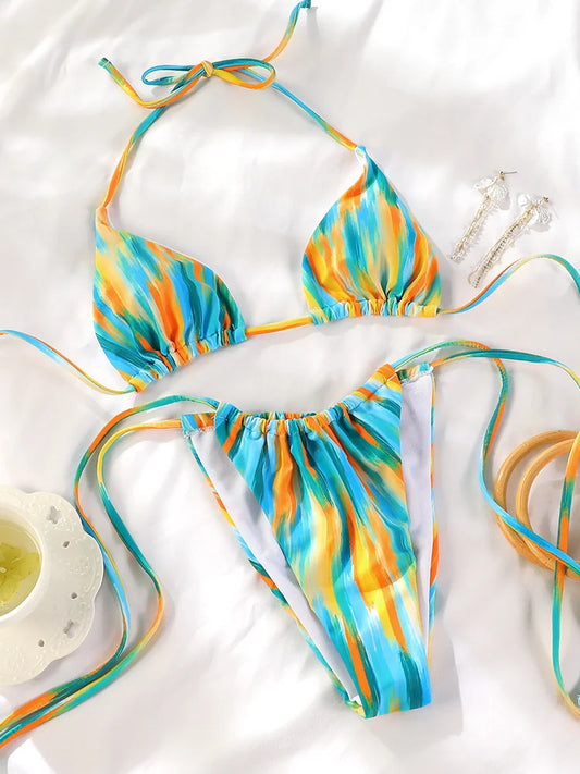 Rainbow Triangle Bikini Set