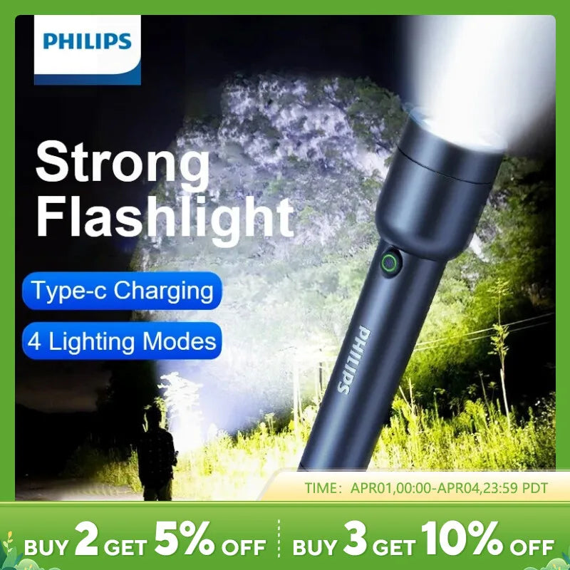 Philips LED Flashlight w USB Charger