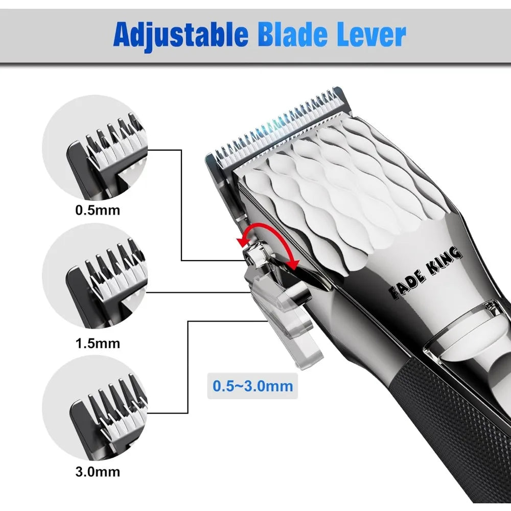 FADEKING Professional Cordless LCD Display Hair Clippers and Trimmer Set