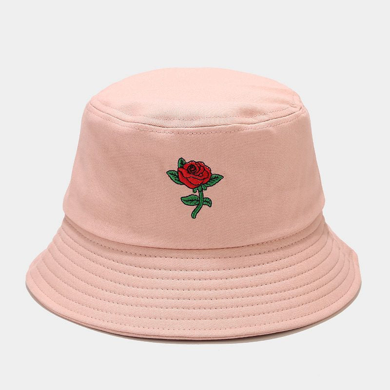 Unisex Cotton Rose Bucket Hat