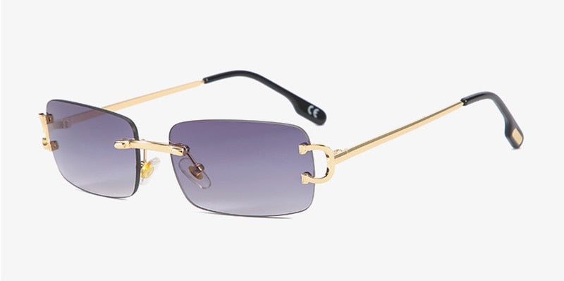 Kachawoo Retro Rectangular Sunglasses Rimless