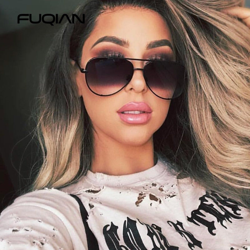 FUQIAN Classic Metal Aviation Sunglasses