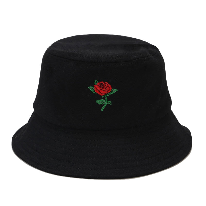 Unisex Cotton Rose Bucket Hat