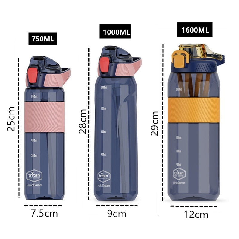 750ml-1600ml CREAWIND Tritan Material Water Bottle With Straw