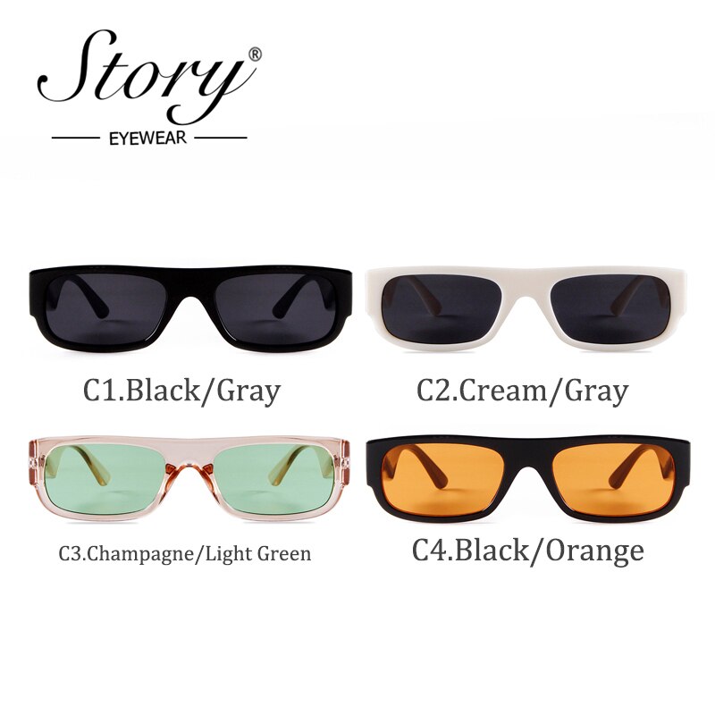 STORY 90s Trendy Rectangle Sunglasses