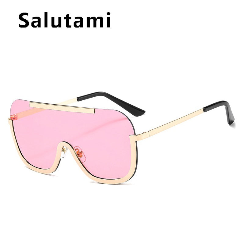Unique One Piece Flat Alloy Sunglasses