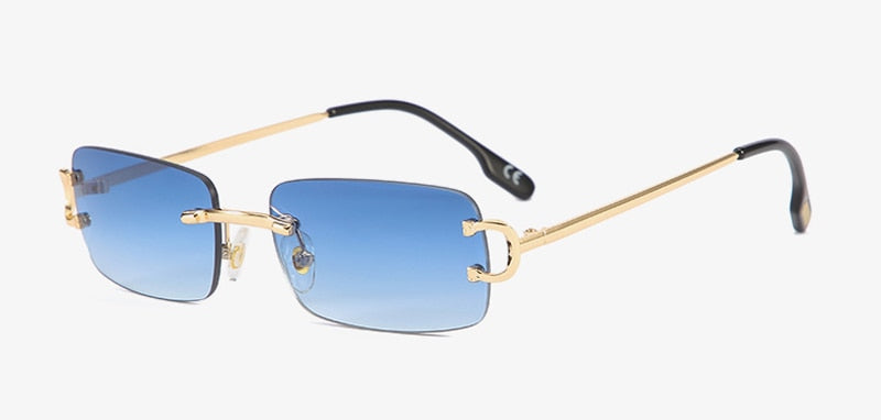 Kachawoo Retro Rectangular Sunglasses Rimless