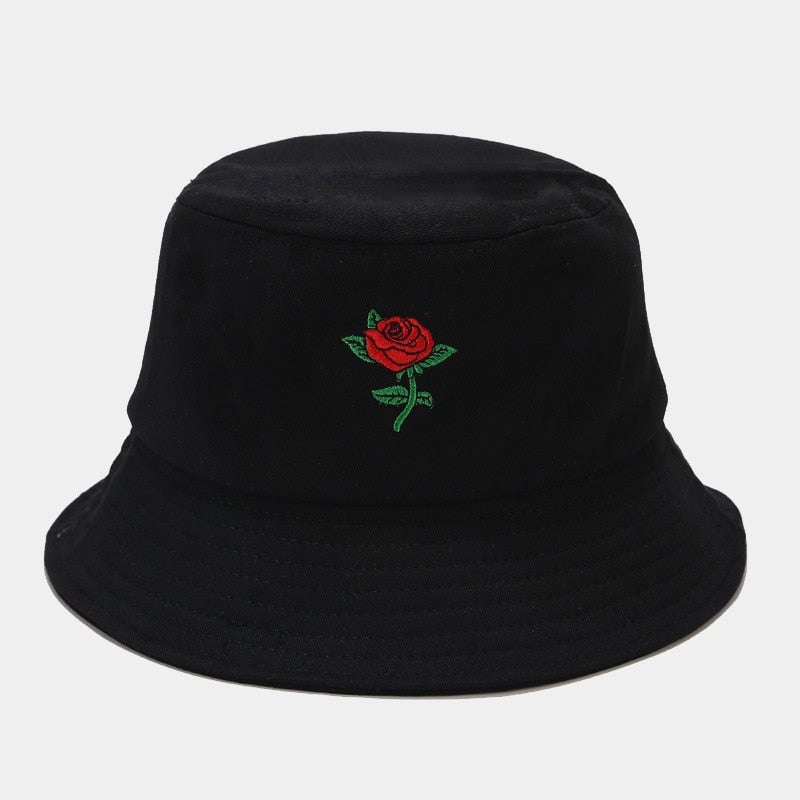 Unisex Cotton Rose Bucket Hat