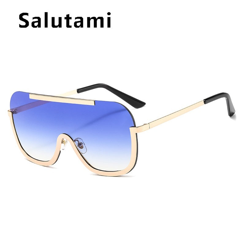 Unique One Piece Flat Alloy Sunglasses
