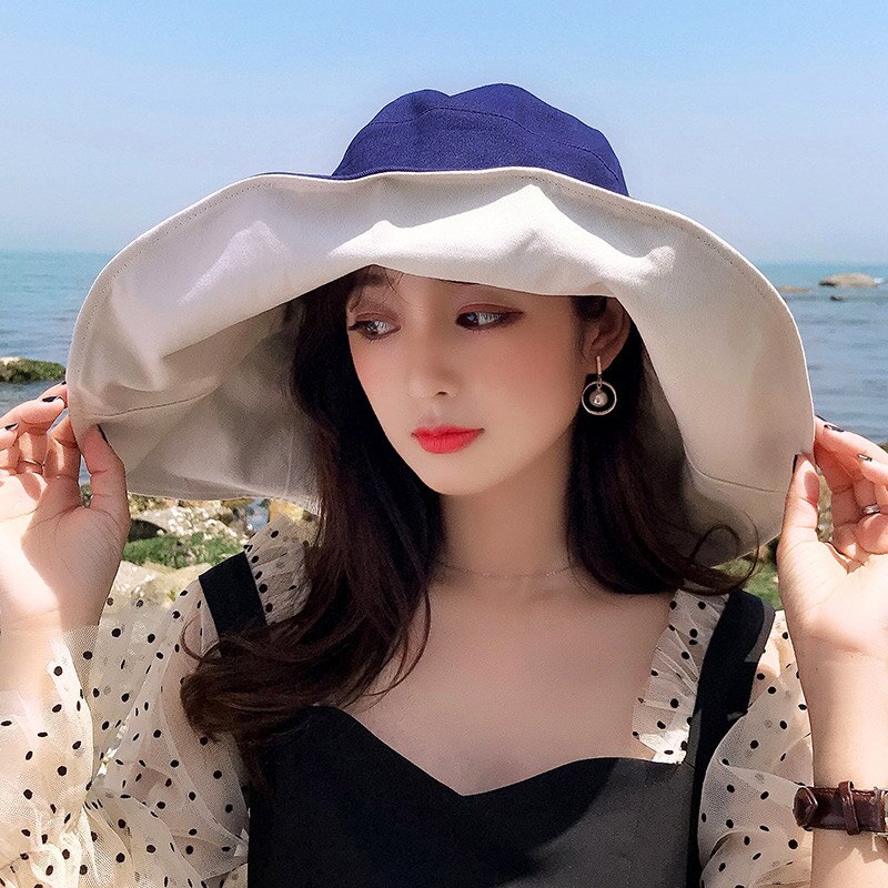 New Summer Women Foldable Sun Bucket Hat