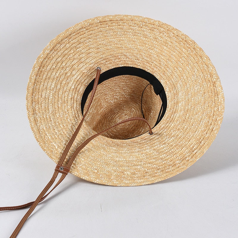 LATWELNG Belt Strap Straw Sun Hat
