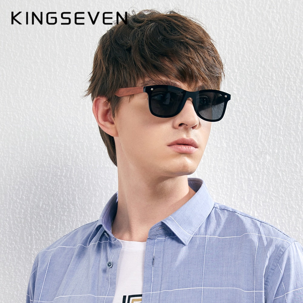 KINGSEVEN Natural Wooden Polarized Sunglasses