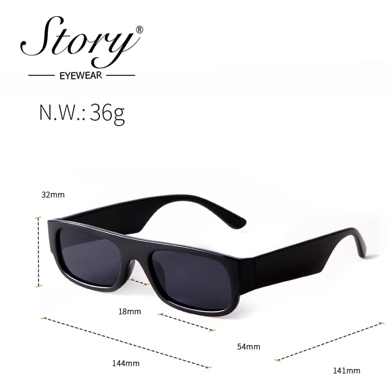 STORY 90s Trendy Rectangle Sunglasses