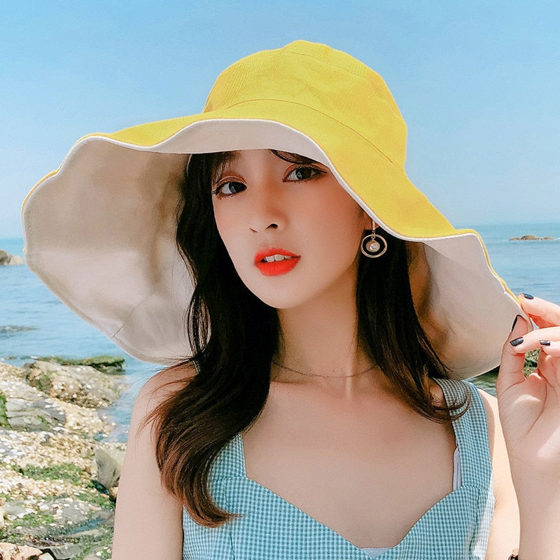 New Summer Women Foldable Sun Bucket Hat