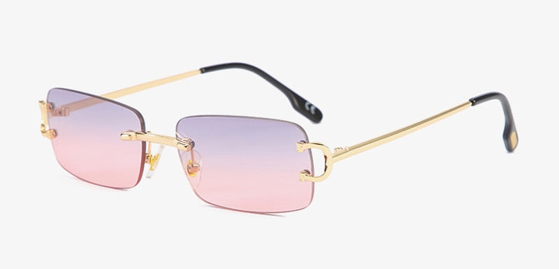 Kachawoo Retro Rectangular Sunglasses Rimless